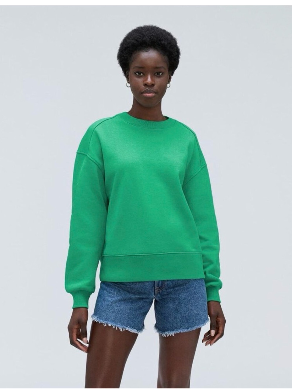 Everlane Green Crewneck Women's Sweater - Classic Pullover